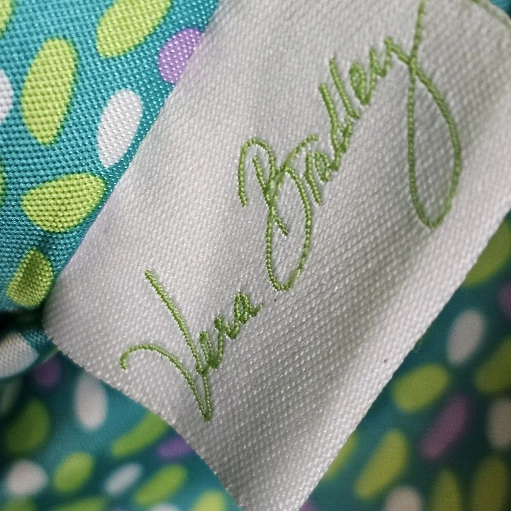 Vera Bradley MARLO Preppy LIME CITRINE GREEN Purse Nylon Satchel Crossbody 13x9